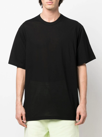 Shop Y-3 Drop-shoulder Cotton T-shirt In Schwarz