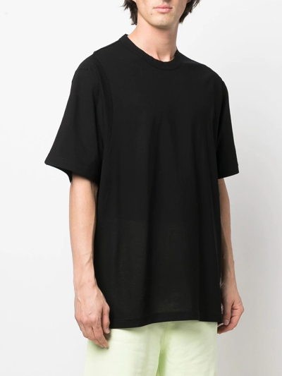 Shop Y-3 Drop-shoulder Cotton T-shirt In Schwarz
