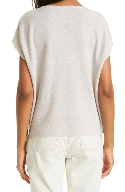 Shop Eileen Fisher Crewneck Boxy Top In Natural White