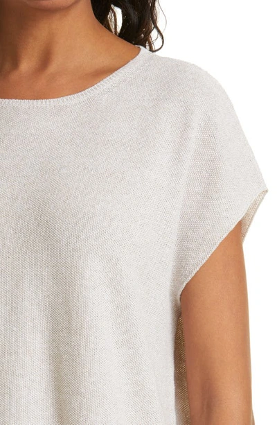 Shop Eileen Fisher Crewneck Boxy Top In Natural White