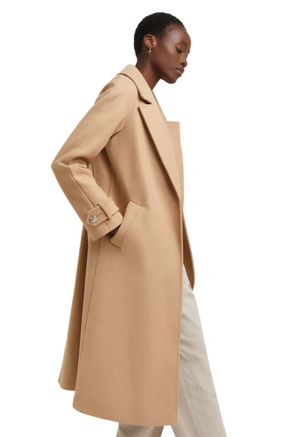 River Island Longline Duster Coat In Camel brown ModeSens