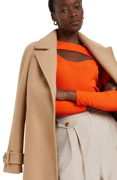 River island camel hot sale coat women's