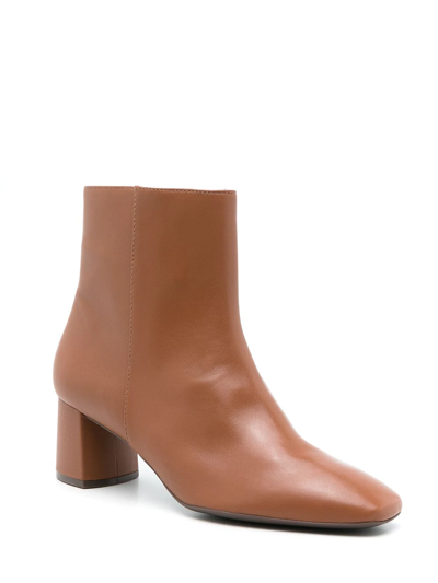 Sarah Chofakian Torquay Leather Boots In Brown