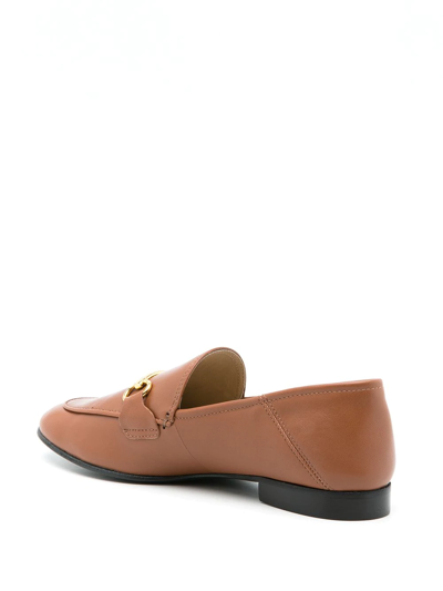 Shop Sarah Chofakian Milao Leather Loafers In Brown