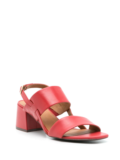 Shop Sarah Chofakian Laura 65mm Leather Sandals In Red