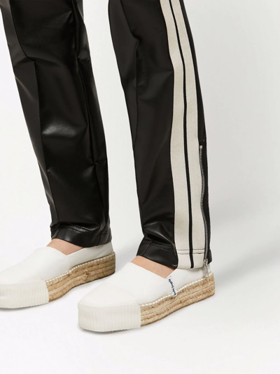 Shop Palm Angels Leather Track Pants In Black