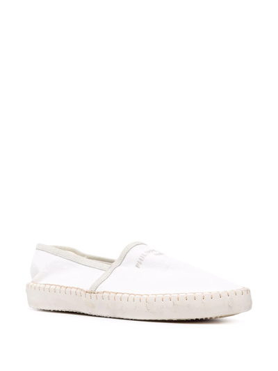 Shop Philippe Model Paris Marseille Embroidered-logo Loafers In White