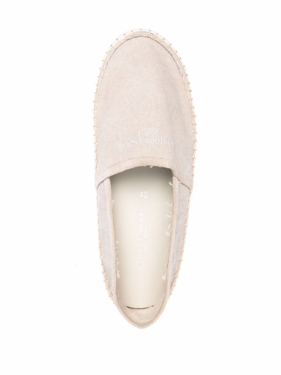 Shop Philippe Model Paris Marseille Embroidered-logo Espadrille Sneakers In Neutrals