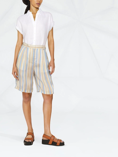 Shop Lauren Ralph Lauren Rolled-cuffs Short-sleeve Shirt In White