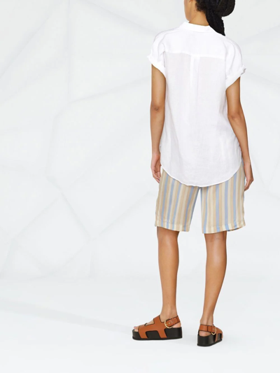 Shop Lauren Ralph Lauren Rolled-cuffs Short-sleeve Shirt In White