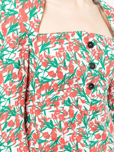 Philosophy Di Lorenzo Serafini Long Floral Cotton Dress In Red