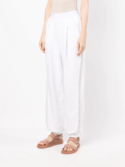 Alberta Ferretti Cut-out Detail Track Pants In White