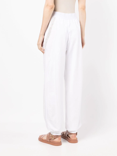 Alberta Ferretti Cut-out Detail Track Pants In White