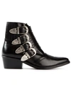 TOGA buckled ankle boots,LEATHER100%