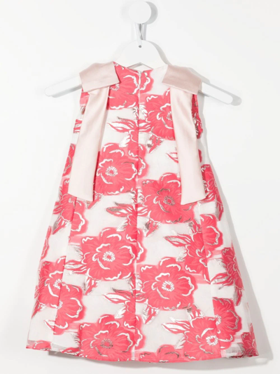 Shop Hucklebones London Sleeveless Rose-print Dress In Pink