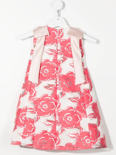 Hucklebones London Sleeveless Rose-print Dress In Pink