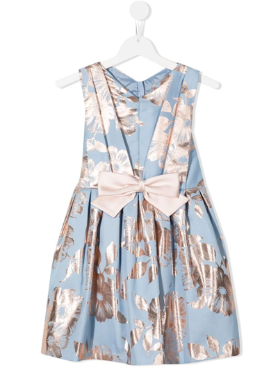 Shop Hucklebones London Sleeveless Floral-jacquard Dress In Blue