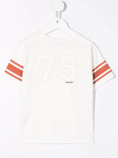 Shop Bonpoint Teen Stripe-detail Organic Cotton T-shirt In White