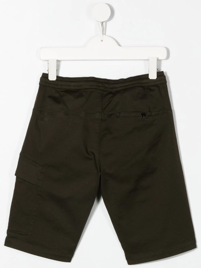 Shop C.p. Company Logo-patch Cargo Shorts In Green