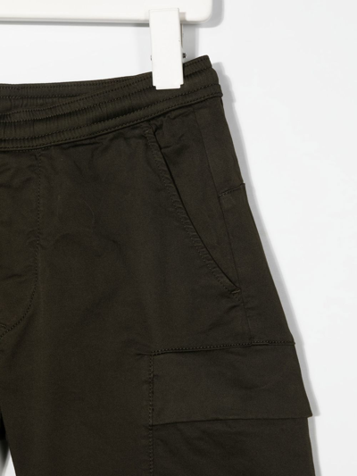 Shop C.p. Company Logo-patch Cargo Shorts In Green