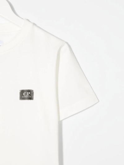 Shop C.p. Company Logo-patch Cotton T-shirt In White