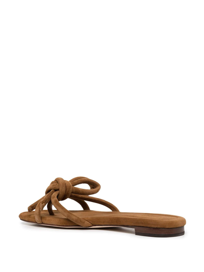 Shop Loeffler Randall Bow Detail Open-toe Sandals In Brown