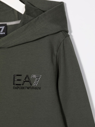 Shop Emporio Armani Cotton Logo-print Hoodie In Green