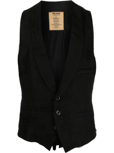 Shop Uma Wang Button-up Fitted Waistcoat In Black