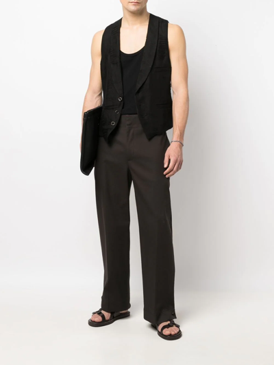 Shop Uma Wang Button-up Fitted Waistcoat In Black