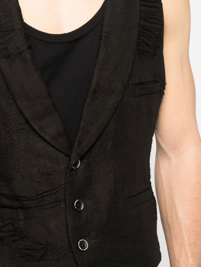 Shop Uma Wang Button-up Fitted Waistcoat In Black