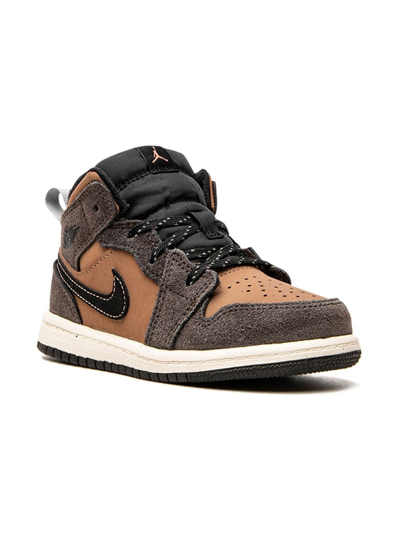 Shop Jordan 1 Mid Se Sneakers In Brown