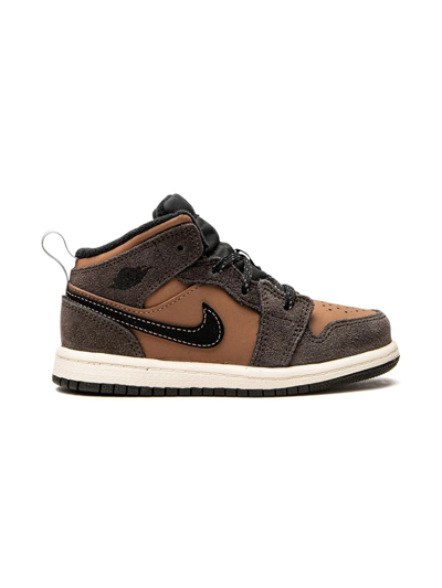 Shop Jordan 1 Mid Se Sneakers In Brown