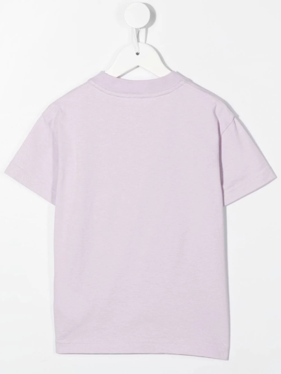 Shop Palm Angels Teddy Bear-print Cotton T-shirt In Purple