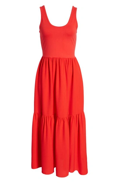 Shop Nordstrom Mixed Media Tank Maxi Dress In Red Chinoise