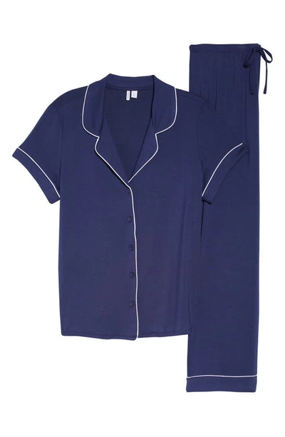 Nordstrom Moonlight Eco Crop Pajamas In Navy Peacoat