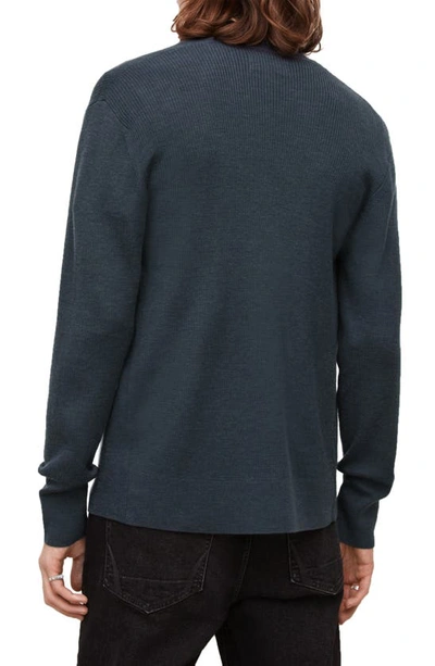 Shop Allsaints Mode Slim Fit Wool Cardigan In Hazed Blue Marl