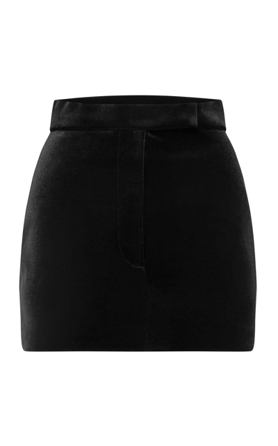 Shop Alex Perry Women's Regan Printed Velvet Mini Skirt In Print,black