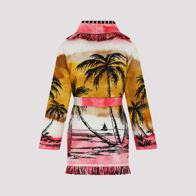 Shop Alanui Paradise Island Icon Cardigan Sweater In Multicolour