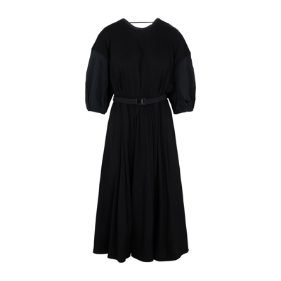 Shop Moncler Cotton Dress In Black