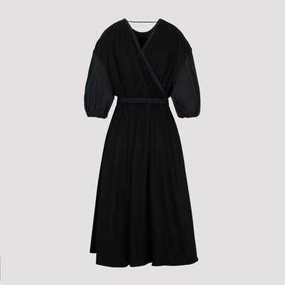 Shop Moncler Cotton Dress In Black