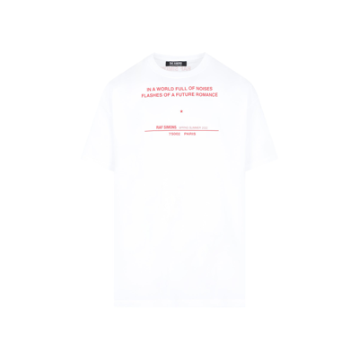 Shop Raf Simons Cotton T-shirt Tshirt In White