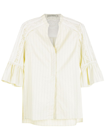 Shop Martha Medeiros Pandora Lace-trim Shirts In Yellow