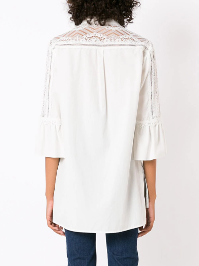 Shop Martha Medeiros Pandora Lace-trim Shirt In White