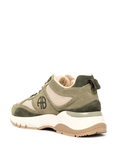 Shop Anine Bing Dina Leather Sneakers In Neutrals