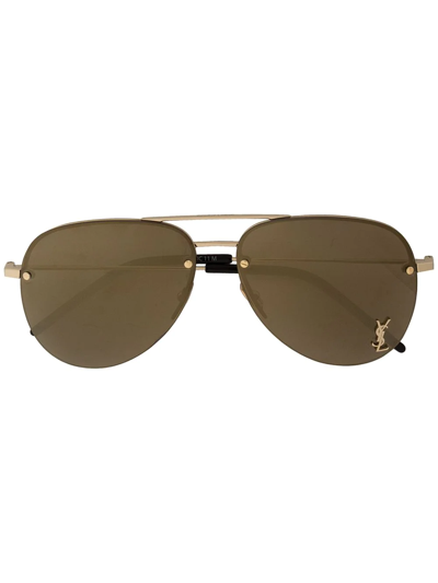 Saint Laurent Pilot-frame Sunglasses In Black