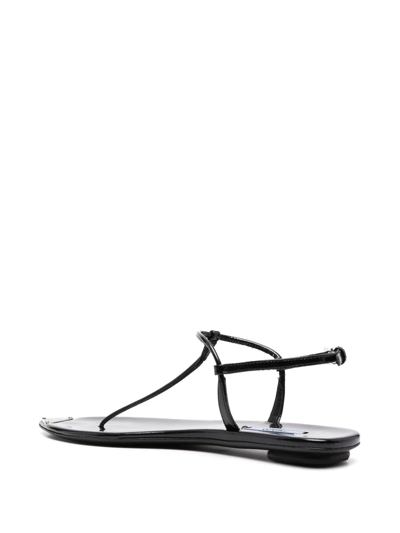Prada Thong-strap Flat Sandals In Schwarz