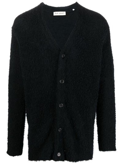 Our Legacy Knitted Cardigan Black Cloudy Cotton In Schwarz | ModeSens