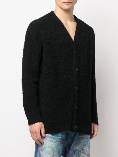 Knitted Cardigan Black Cloudy Cotton In Schwarz