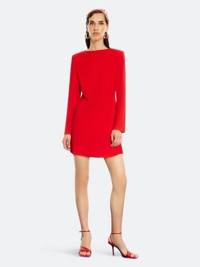 Shop Nocturne Shoulder Pad Mini Dress In Red