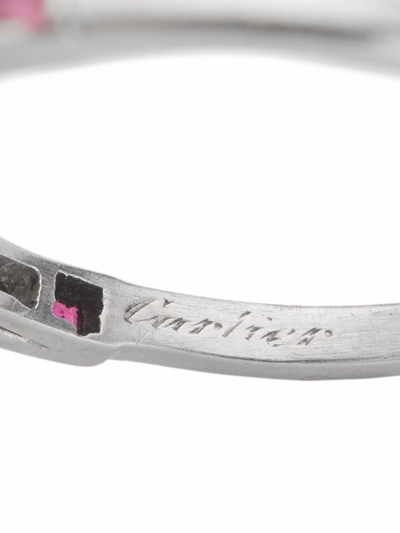Pre-owned Cartier  Platinum Art Deco Burmese Ruby And Diamond Ring In Silver